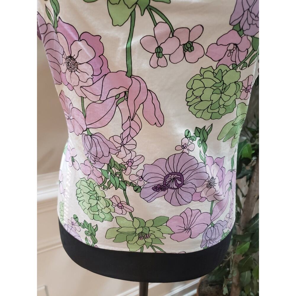Loft Women's White Floral Cotton Square Neck Sleeveless Casual Top Blouse 14P - Picture 3 of 12